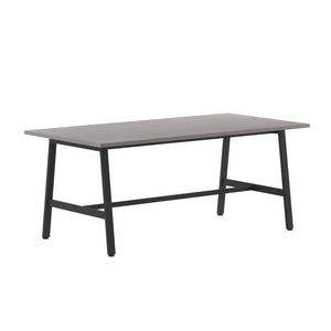 English Elm Redmond Commercial Conference Table with Durable Laminate Top, Heavy-Duty Steel Base for Boardrooms Gray Oak 36"W x 72"D x 30"H MT-M7236-LTGRY-ABF-GG