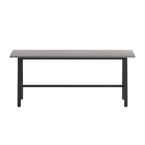English Elm Redmond Commercial Conference Table with Durable Laminate Top, Heavy-Duty Steel Base for Boardrooms Gray Oak 36"W x 72"D x 30"H MT-M7236-LTGRY-ABF-GG