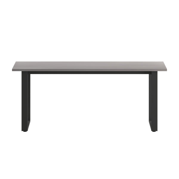 English Elm Redmond Commercial Conference Table - Durable Laminate Top, Heavy-Duty Steel Base for Meetings Gray Oak 36"W x 72"D x 30"H MT-M7236-LTGRY-UBF-GG