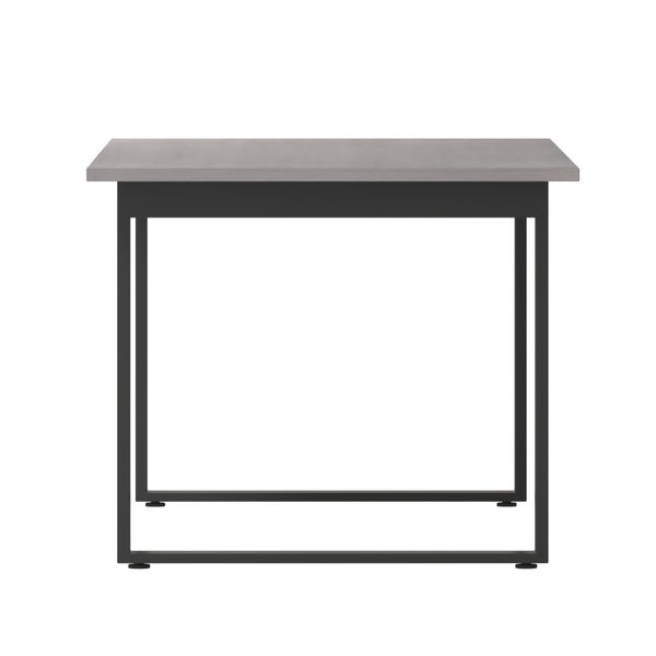 English Elm Redmond Commercial Conference Table - Durable Laminate Top, Heavy-Duty Steel Base for Meetings Gray Oak 36"W x 72"D x 30"H MT-M7236-LTGRY-UBF-GG