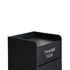 English Elm Sony Wood Tray Top Receptacle - Durable High-Capacity Solution for Cafeterias and Break Rooms Black MT-M8520-TRA-BLK-GG