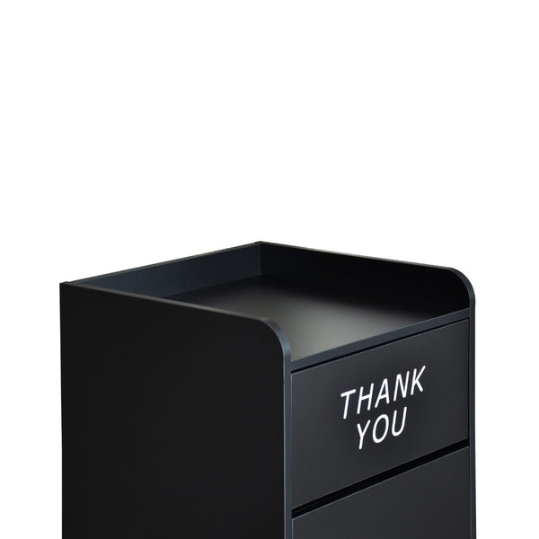 English Elm Sony Wood Tray Top Receptacle - Durable High-Capacity Solution for Cafeterias and Break Rooms Black MT-M8520-TRA-BLK-GG