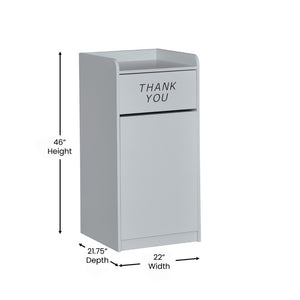 English Elm Sony Wood Tray Top Receptacle - Durable High-Capacity Solution for Cafeterias and Break Rooms Gray MT-M8520-TRA-GRY-GG