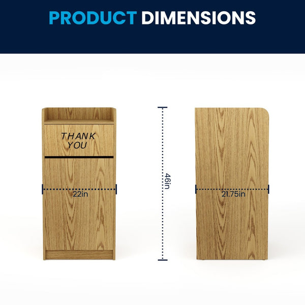 English Elm Sony Wood Tray Top Receptacle - Durable High-Capacity Solution for Cafeterias and Break Rooms Oak MT-M8520-TRA-OAK-GG