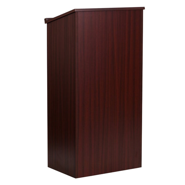 English Elm Mysta Stand-Up Wood Lectern: Professional Design with Concealed Storage for Modern Presentations Mahogany MT-M8830-LECT-MAH-GG