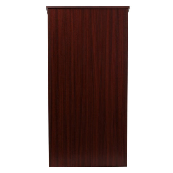 English Elm Mysta Stand-Up Wood Lectern: Professional Design with Concealed Storage for Modern Presentations Mahogany MT-M8830-LECT-MAH-GG