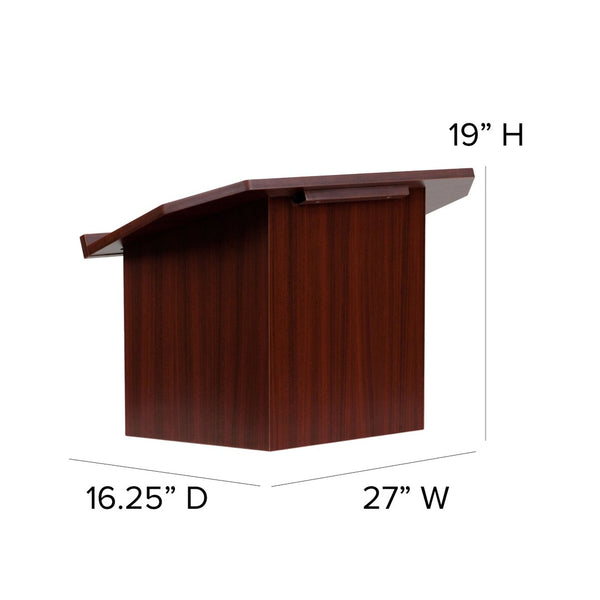English Elm Mysta Portable Mahogany Tabletop Lectern - Lightweight, Durable, and Perfect for On-the-Go Presentations MT-M8833-LECT-GG