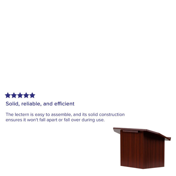 English Elm Mysta Portable Mahogany Tabletop Lectern - Lightweight, Durable, and Perfect for On-the-Go Presentations MT-M8833-LECT-GG