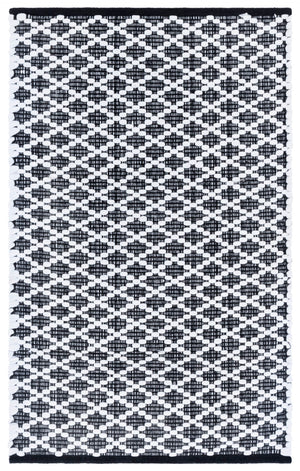 Safavieh Montauk Hand-woven Area Rug - Elegant Black And Ivory Design For Sophisticated Home Decor Black ,Ivory 80% Paper Chindi,20% Cotton Mtk175z-6sq