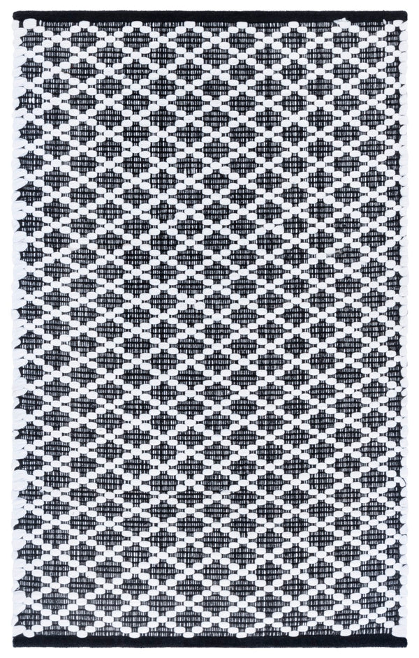 Safavieh Montauk Hand-woven Area Rug - Elegant Black And Ivory Design For Sophisticated Home Decor Black ,Ivory 80% Paper Chindi,20% Cotton Mtk175z-6sq