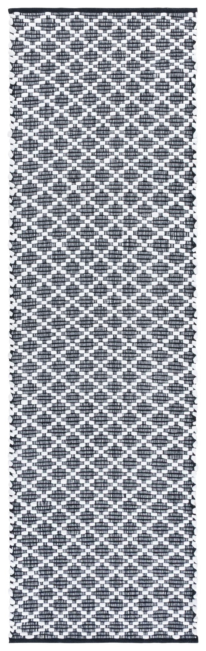 Safavieh Montauk 2'3" X 8'0" Handwoven Black And Ivory Runner Rug - Stylish, Durable, And Washable Home Décor Black ,Ivory 80% Paper Chindi,20% Cotton Mtk175z-28