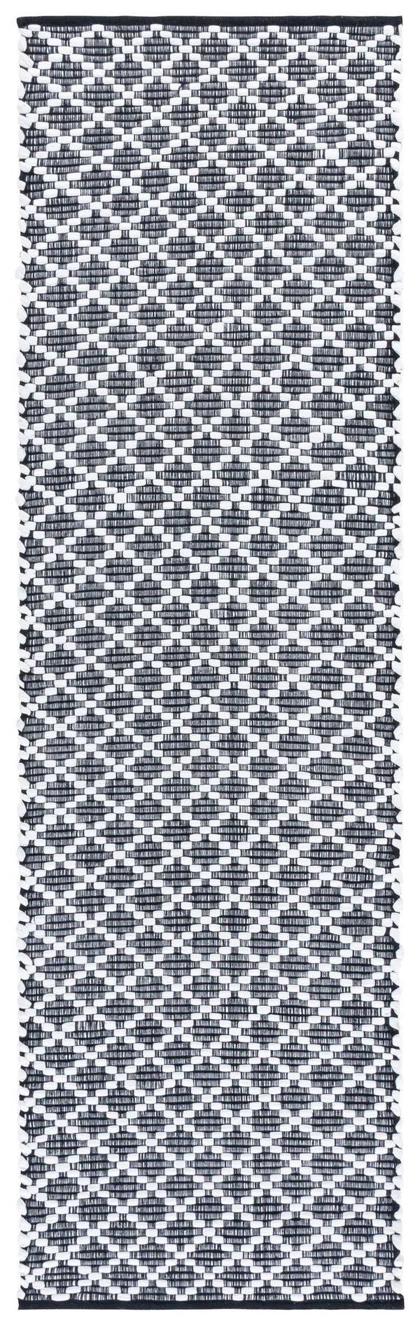 Safavieh Montauk 2'3" X 8'0" Handwoven Black And Ivory Runner Rug - Stylish, Durable, And Washable Home Décor Black ,Ivory 80% Paper Chindi,20% Cotton Mtk175z-28