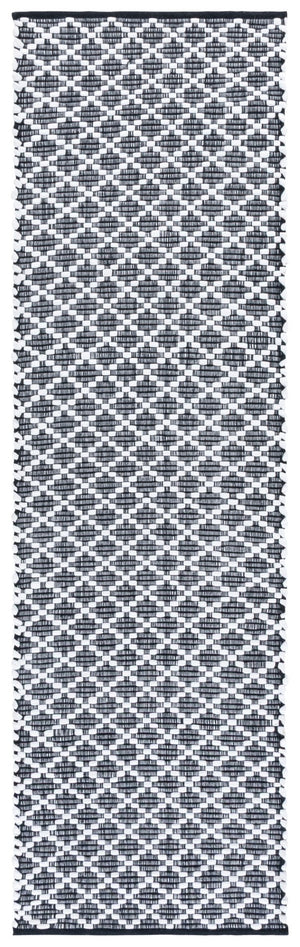 Safavieh Montauk Hand-woven Area Rug - Elegant Black And Ivory Design For Sophisticated Home Decor Black ,Ivory 80% Paper Chindi,20% Cotton Mtk175z-6sq