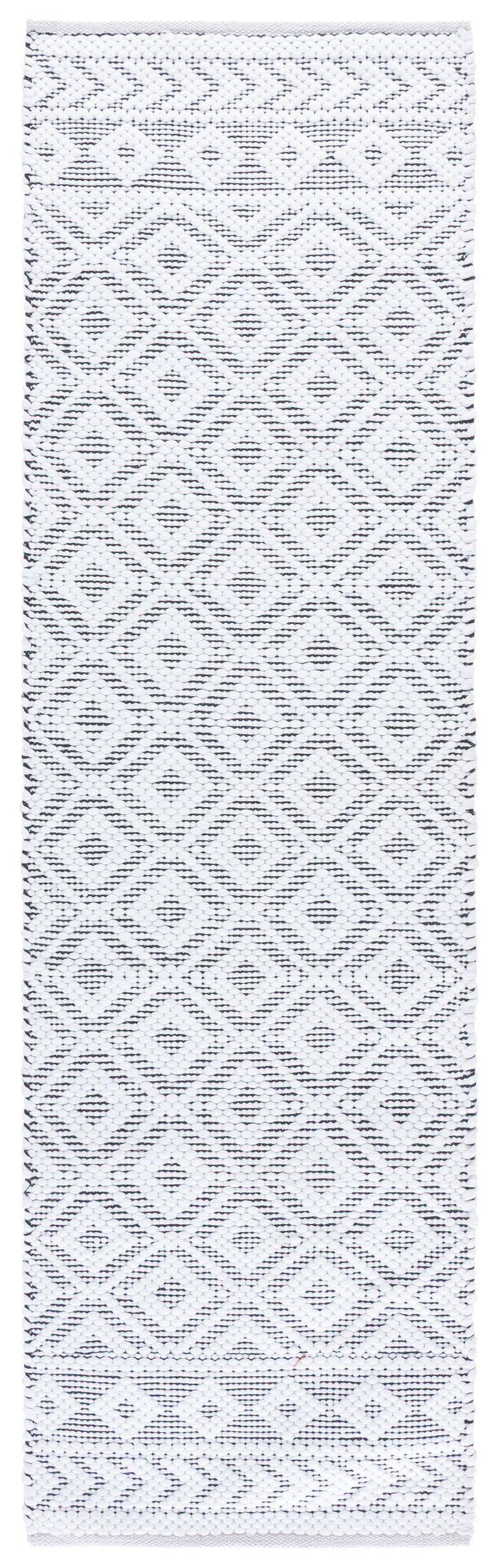 Safavieh Montauk 178z Ivory Black Runner Rug - Handwoven Elegance, Easy Care, 2ft 3in X 8ft 0in, Stylish Décor Ivory ,Black 80% Paper Chindi,20% Cotton Mtk178z-28