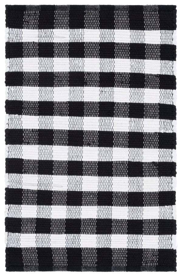 Safavieh Montauk Hand-woven Area Rug - Luxurious Paper Chindi & Cotton Blend For Timeless Elegance In Décor Black ,Ivory 80% Paper Chindi,20% Cotton Mtk180z-3