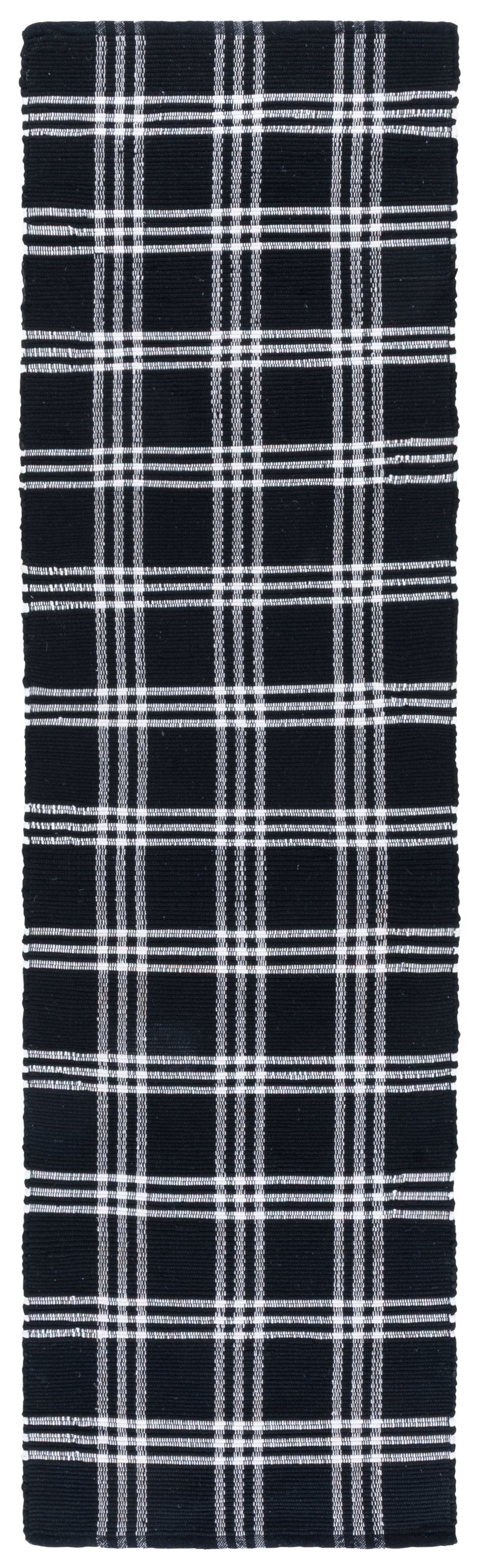 Safavieh Montauk Black Ivory Runner Rug - Hand-woven, Eco-friendly, Washable, Chic 2ft 3in X 8ft Design Black ,Ivory 80% Paper Chindi,20% Cotton Mtk181z-28