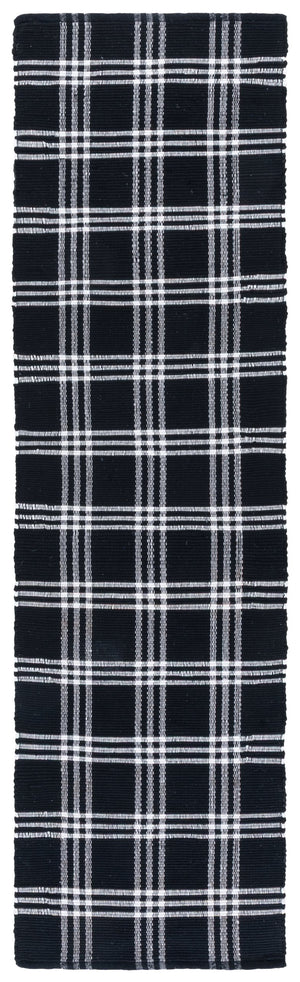 Safavieh Montauk Black Ivory Runner Rug - Hand-woven, Eco-friendly, Washable, Chic 2ft 3in X 8ft Design Black ,Ivory 80% Paper Chindi,20% Cotton Mtk181z-28
