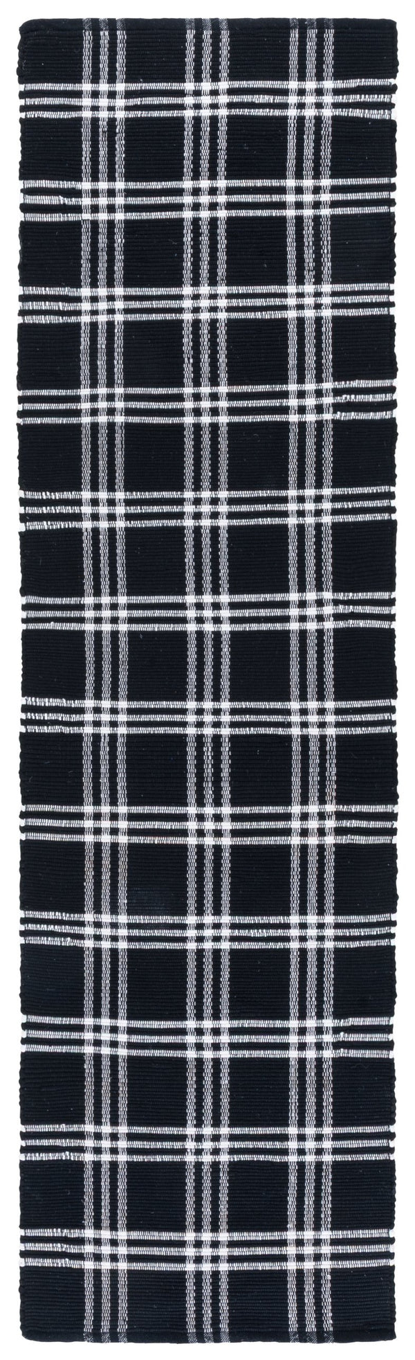 Safavieh Montauk Black Ivory Runner Rug - Hand-woven, Eco-friendly, Washable, Chic 2ft 3in X 8ft Design Black ,Ivory 80% Paper Chindi,20% Cotton Mtk181z-28