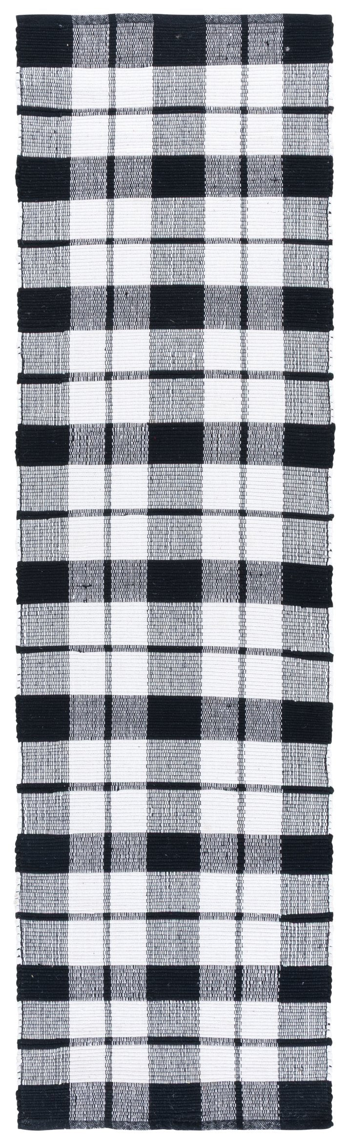 Safavieh Montauk Chic Black And Ivory Hand-woven Runner Rug - 2'3"X8'0" With Durable, Washable Design Black ,Ivory 80% Paper Chindi,20% Cotton Mtk182z-28