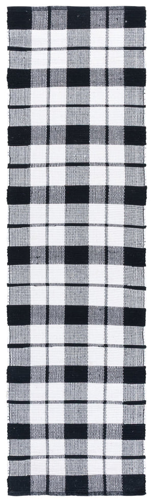 Safavieh Montauk Chic Black And Ivory Hand-woven Runner Rug - 2'3"X8'0" With Durable, Washable Design Black ,Ivory 80% Paper Chindi,20% Cotton Mtk182z-28