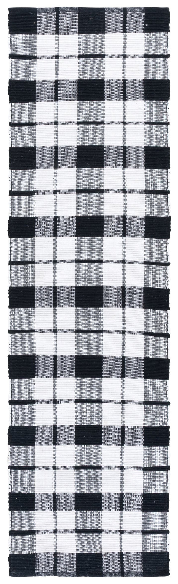 Safavieh Montauk Chic Black And Ivory Hand-woven Runner Rug - 2'3"X8'0" With Durable, Washable Design Black ,Ivory 80% Paper Chindi,20% Cotton Mtk182z-28