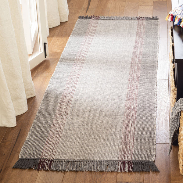Safavieh Montauk Handwoven Cotton Rug - Timeless Elegance With Warm Wine And Grey Hues For Your Home Decor Wine ,Grey Cotton Mtk301s-3