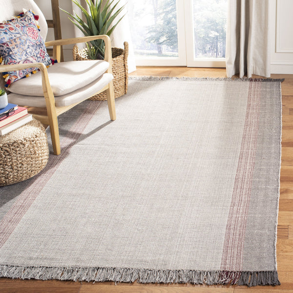 Safavieh Montauk Handwoven Cotton Rug - Timeless Elegance With Warm Wine And Grey Hues For Your Home Decor Wine ,Grey Cotton Mtk301s-3