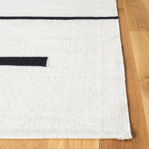 Safavieh Montauk Handcrafted Square Area Rug In Ivory & Black - Stylish Accent For Modern Spaces Ivory ,Black Cotton Mtk311a-2sq