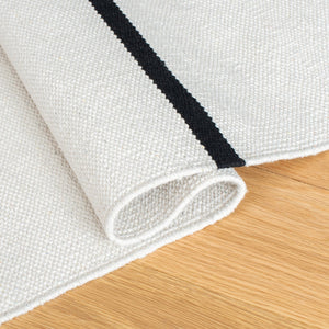 Safavieh Montauk Handcrafted Square Area Rug In Ivory & Black - Stylish Accent For Modern Spaces Ivory ,Black Cotton Mtk311a-2sq