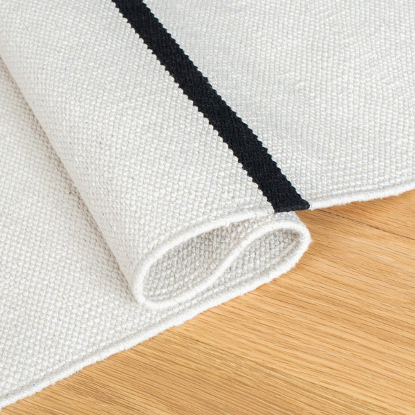 Safavieh Montauk Handcrafted Square Area Rug In Ivory & Black - Stylish Accent For Modern Spaces Ivory ,Black Cotton Mtk311a-2sq