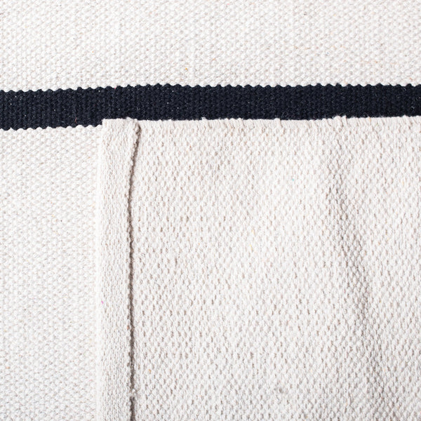 Safavieh Montauk Handcrafted Square Area Rug In Ivory & Black - Stylish Accent For Modern Spaces Ivory ,Black Cotton Mtk311a-2sq