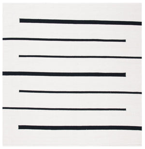 Safavieh Montauk Handcrafted Square Area Rug In Ivory & Black - Stylish Accent For Modern Spaces Ivory ,Black Cotton Mtk311a-2sq