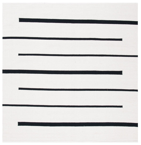 Safavieh Montauk Handcrafted Square Area Rug In Ivory & Black - Stylish Accent For Modern Spaces Ivory ,Black Cotton Mtk311a-2sq