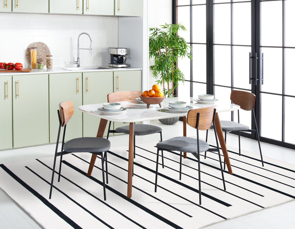 Safavieh Montauk Handcrafted Square Area Rug In Ivory & Black - Stylish Accent For Modern Spaces Ivory ,Black Cotton Mtk311a-2sq