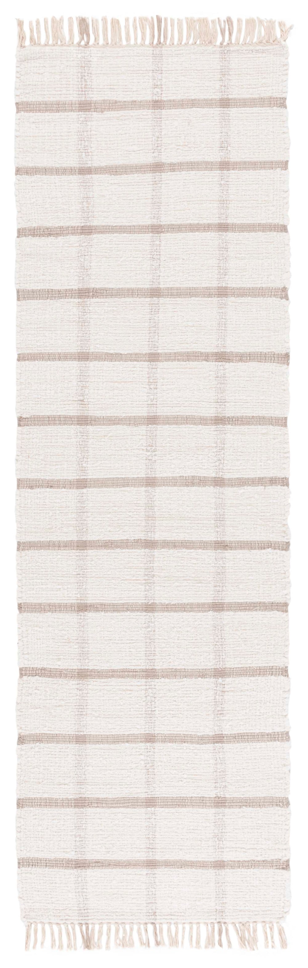 Safavieh Montauk Handwoven Recycled Cotton Rug 9X12 Ivory Beige Low-Profile Sustainable Modern Texture MTK322B-9