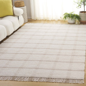 Safavieh Montauk Handwoven Recycled Cotton Rug 9X12 Ivory Beige Low-Profile Sustainable Modern Texture MTK322B-9