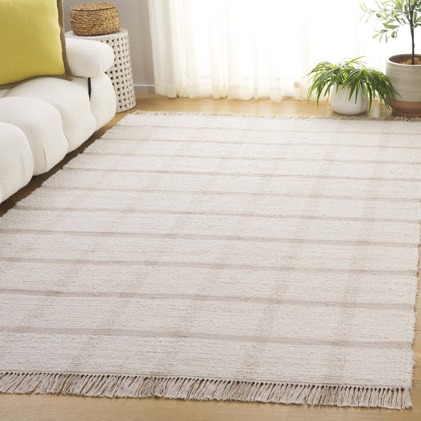 Safavieh Montauk Handwoven Recycled Cotton Rug 9X12 Ivory Beige Low-Profile Sustainable Modern Texture MTK322B-9