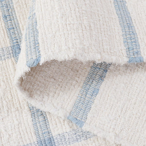 Safavieh Montauk Handwoven Area Rug - Sustainable Indian Craftsmanship For Timeless Elegance And Comfort Ivory ,Blue Recycled Cotton Mtk322m-28