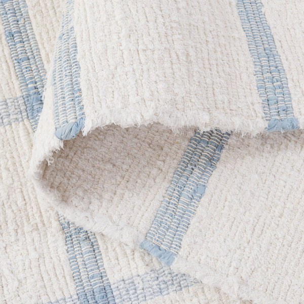 Safavieh Montauk Handwoven Area Rug - Sustainable Indian Craftsmanship For Timeless Elegance And Comfort Ivory ,Blue Recycled Cotton Mtk322m-28