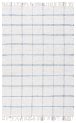 Safavieh Montauk Handwoven Area Rug - Sustainable Indian Craftsmanship For Timeless Elegance And Comfort Ivory ,Blue Recycled Cotton Mtk322m-28