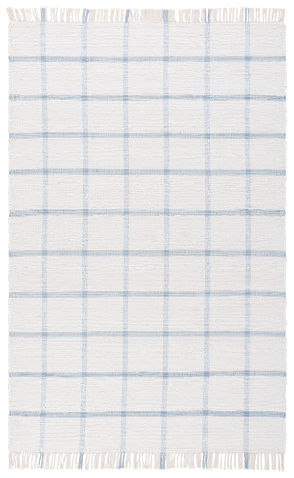 Safavieh Montauk Handwoven Area Rug - Sustainable Indian Craftsmanship For Timeless Elegance And Comfort Ivory ,Blue Recycled Cotton Mtk322m-28