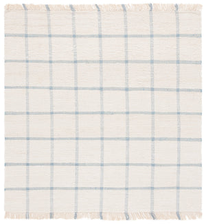 Safavieh Montauk Handwoven Area Rug - Sustainable Indian Craftsmanship For Timeless Elegance And Comfort Ivory ,Blue Recycled Cotton Mtk322m-28