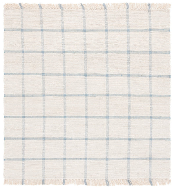 Safavieh Montauk Handwoven Area Rug - Sustainable Indian Craftsmanship For Timeless Elegance And Comfort Ivory ,Blue Recycled Cotton Mtk322m-28