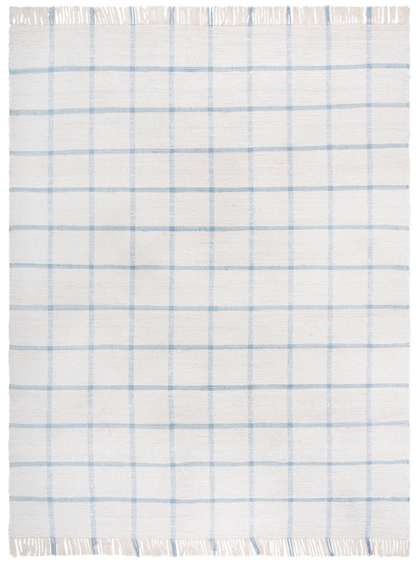 Safavieh Montauk Handwoven Area Rug - Sustainable Indian Craftsmanship For Timeless Elegance And Comfort Ivory ,Blue Recycled Cotton Mtk322m-28