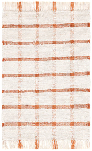Safavieh Montauk Handwoven Area Rug - Sustainable Indian Craftsmanship For Timeless Elegance And Comfort Ivory ,Rust Recycled Cotton Mtk322p-6sq