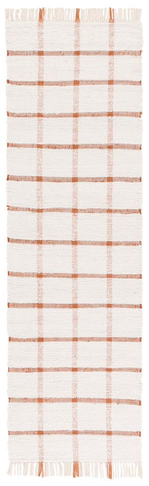 Safavieh Montauk Handwoven Area Rug - Sustainable Indian Craftsmanship For Timeless Elegance And Comfort Ivory ,Rust Recycled Cotton Mtk322p-6sq