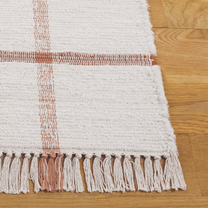 Safavieh Montauk Handwoven Area Rug - Sustainable Indian Craftsmanship For Timeless Elegance And Comfort Ivory ,Rust Recycled Cotton Mtk322p-6sq