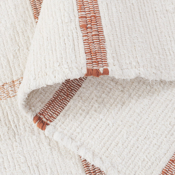 Safavieh Montauk Handwoven Area Rug - Sustainable Indian Craftsmanship For Timeless Elegance And Comfort Ivory ,Rust Recycled Cotton Mtk322p-6sq