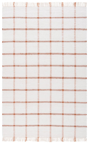 Safavieh Montauk Handwoven Area Rug - Sustainable Indian Craftsmanship For Timeless Elegance And Comfort Ivory ,Rust Recycled Cotton Mtk322p-6sq