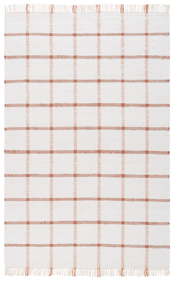 Safavieh Montauk Handwoven Area Rug - Sustainable Indian Craftsmanship For Timeless Elegance And Comfort Ivory ,Rust Recycled Cotton Mtk322p-6sq